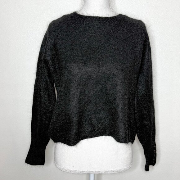 Sezane Sweaters - Sezane Sweater Black Knit Pullover Mohair/Moreno Size M Quiet Luxury Minimalist